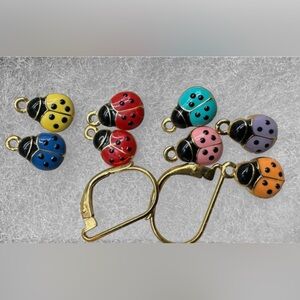 Vintage Joan Rivers ladybug interchangeable earring set